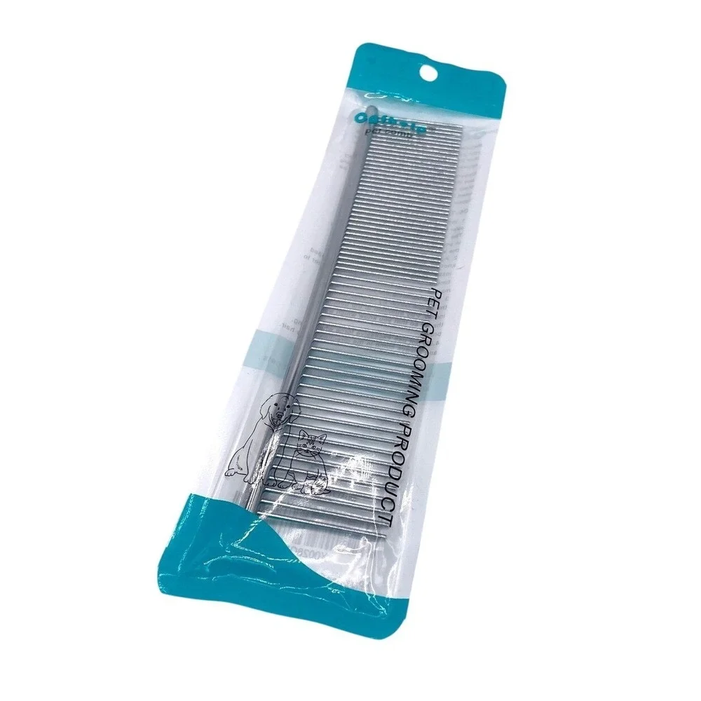 NEW Pet Grooming Comb – Stainless Steel Dog & Cat‎ Comb – Deshedding/ Detangling